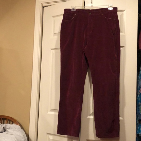 Basic Editions Pants - Basic Edition sz 14 Wine Colored Small Wale Corduroys w/Tummy Panel